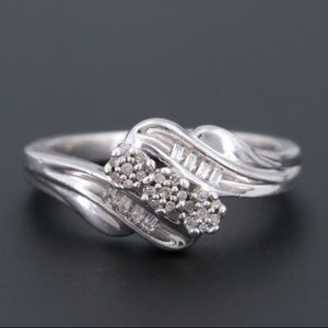 Vintage Sterling Silver and  Diamond Ring